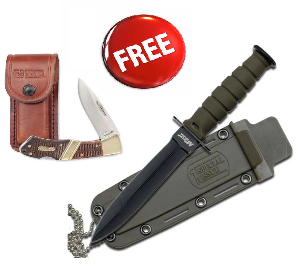 Old Timer Mountain Beaver Sr. + Green Viper Boot Knife For FREE!!